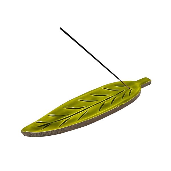 Artisan Leaf Incense Holder | Wood & Resin, Modern Ritual