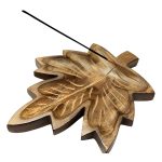 Leaf-Shaped Wood Incense Holder | Stable Support & Natural Beauty