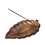 Mulberry Leaf Wood Incense Holder – Handcrafted Natural Burner