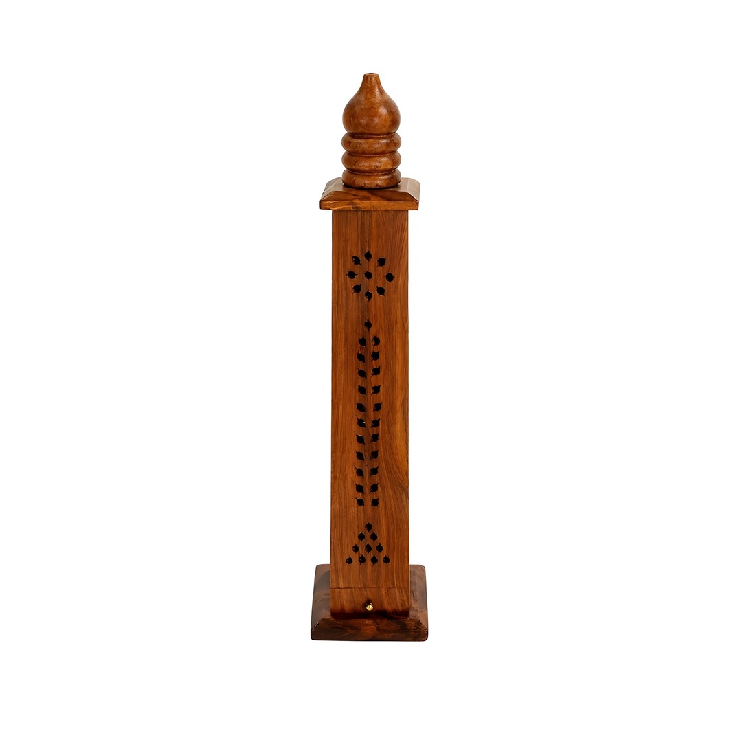 ARJ-AHT-039_g1 Handcrafted Wood Incense Holder | Stable Base, Natural Elegance & Clean Burning - Image 1