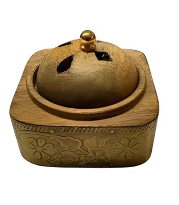 Golden Wicker Cone Incense Holder