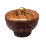 Wooden Cone Incense Holder | Lidded Vessel for Ritual & Relaxation