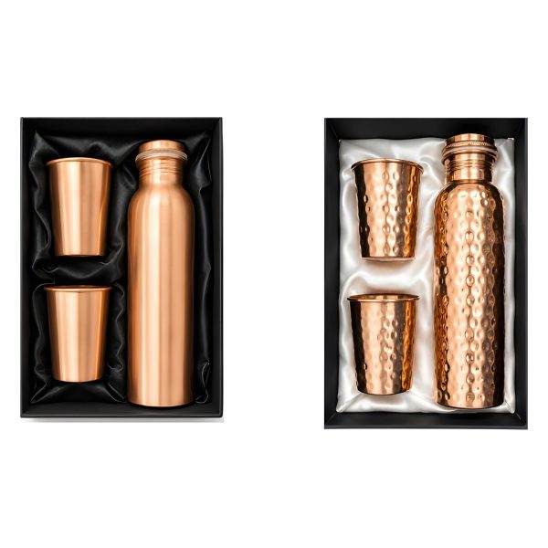 Copper Water Bottle Gift Set